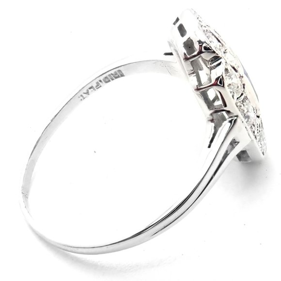 Vintage! Authentic Tiffany & Co Irid Platinum Diamond Sapphire Cocktail Ring - Picture 2 of 8